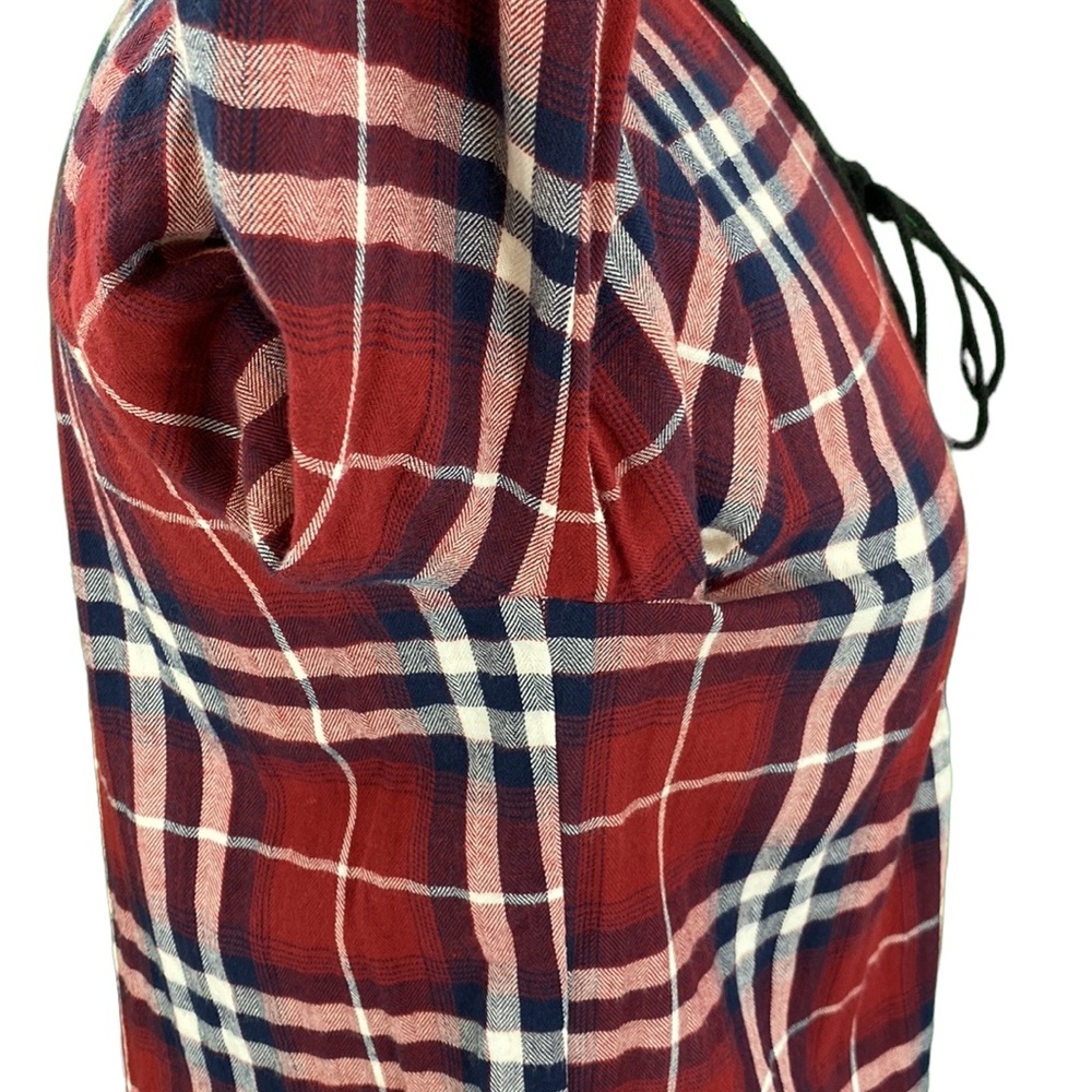 Windsor Burgundy Plaid Lace Up Tunic - Picture 7 of 13